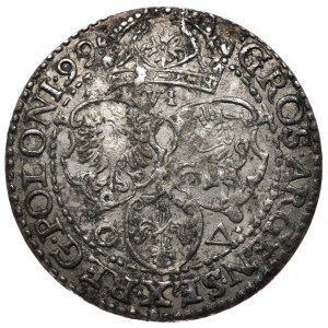 Sigismund III. Vasa, Sixpence 1599, Malbork, kleiner Kopf