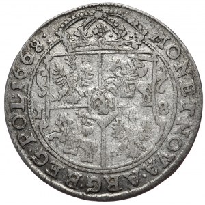 Jan Kazimierz, ort 1668, Bydgoszcz, tečková interpunkce, tečky v korunách