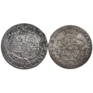 Sixpence 1755, Leipzig, 2 Pfennige 1767 FS, Warschau - insgesamt 2 Stück.