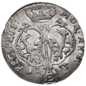Preußen, Friedrich II., Sixpence 1755 E, Königsberg, PRUS: