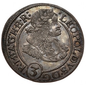 Slezsko, Leopold I, 3 krajcary 1670 SHS, Wrocław