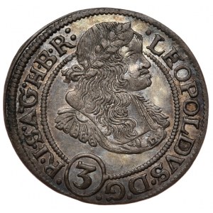 Silesia, Leopold I, 3 krajcary 1670 SHS, Wrocław