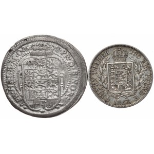 Germany, Brandenburg-Ansbach - Jan Frederick 1/6 thaler 1678, Hannover, George V, 1/6 thaler 1863 - total of 2 pieces.