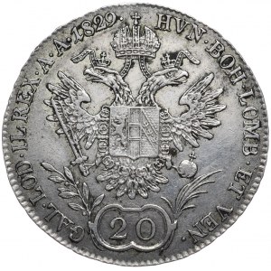 Austria, 20 krajcarów 1829 B, Kremnica