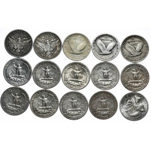 USA, set of 15 quarters 1903-1976