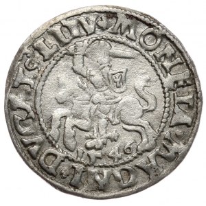 Sigismund II Augustus, halber Pfennig 1546, Vilnius, L/LITV, nicht beschriftet