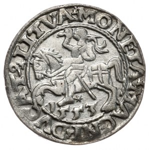 Zygmunt II August, półgrosz 1553, Wilno, LI/LITVA, rzadki rocznik