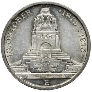 Nemecko, Sasko, 3 marky 1913 E, 100. výročie bitky pri Lipsku