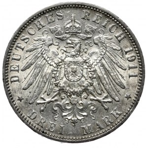 Deutschland, 3 Mark 1911 J, Hamburg