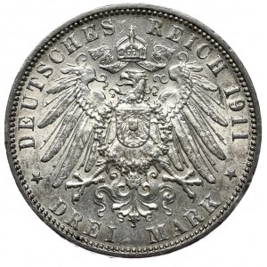 Niemcy, 3 marki 1911 J, Hamburg