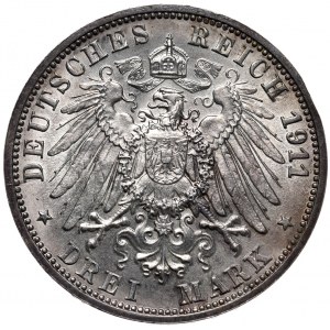 Nemecko, Württemberg, 3 známky 1911 F, Stuttgart, 25. výročie svadby