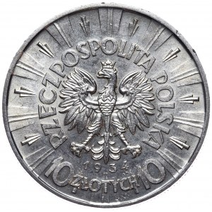 10 złotych 1934 Piłsudski, orzeł urzędowy