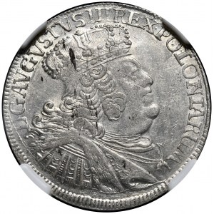 August III, crown orth 1755, Leipzig, wide bust