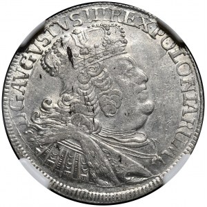 August III, koruna ort 1755, Lipsko, široké poprsie