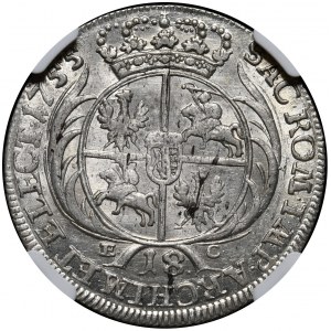 August III., Krone orth 1755, Leipzig, breite Büste