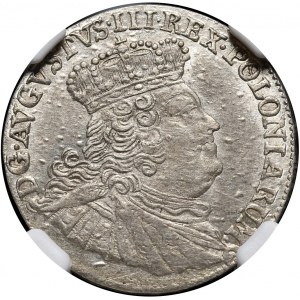 August III, sixpence 1755, Leipzig