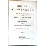 MICKIEWICZ- LITERATURA SŁOWIAŃSKA t. I-IV [komplet] Poznań 1865 OPRAWA