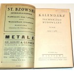 KALENDARZ TECHNICZNO-BUDOWLANY 1929-1930