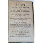 PIEKARSKI - ZBIÓR PRAW POLSKICH I W. X. LITEWSKIEGO wyd. 1813