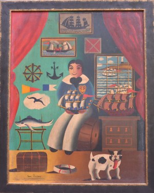 Jean CARRAU (zm.1996 r.), Mały marynarz z modelem statku i psem Toto