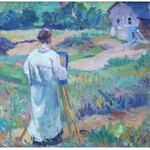 Erich DUMMER (1889 - 1929), Malarka przy sztaludze