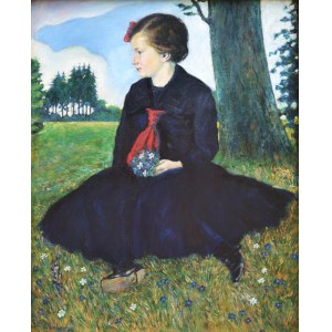 Alois ERBACH [1888 - 1972], Dziewczynka w parku