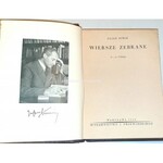 TUWIM- WIERSZE ZEBRANE wyd. 1938 dedykacja z autografem Autora