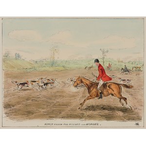 Sceny z polowania, zestaw 7 grafik, Anglia, ok. 1860 r.