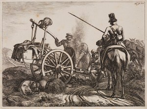 Johann Adam Klein (1792 - 1875), Zestaw 3 grafik - Sceny z wojen napoleońskich, 1818