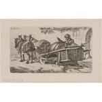 Johann Adam Klein (1792 - 1875), Zestaw 3 grafik - Sceny z końmi, ok. poł. XIX w.