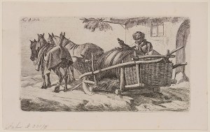 Johann Adam Klein (1792 - 1875), Zestaw 3 grafik - Sceny z końmi, ok. poł. XIX w.