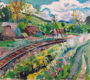 Stanisław BORYSOWSKI (1901-1988), Pejzaż z torami kolejowymi