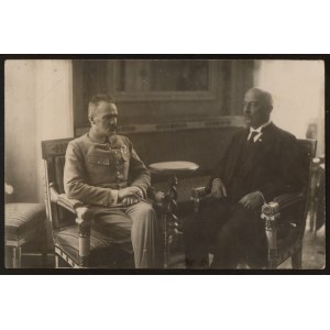 J. Piłsudski i G. Narutowicz, pocztówka fotograficzna