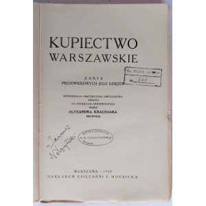 Kraushar, Kupiectwo warszawskie, 1929 r.