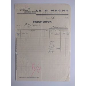 Receipt issued by H.D. Hecht's Textile Sales Company Łódź