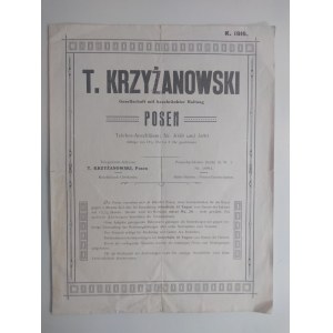 Niemieckojęzyczna reklama firmy T. Krzyżanowskiego z Poznania