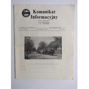Komunikat Informacyjny Koła Żołnierzy 7 Pułku Ułanów Lubelskich