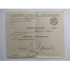 Air and Antigas Defense League, Novogrudok Provincial Committee, Certificate of training