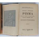 Montaigne, Pisma - Tom I-V, sygnowana oprawa J. Recmanika