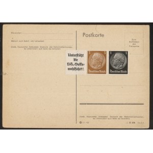 Karta pocztowa i zestaw znaczków Deutsches Reich