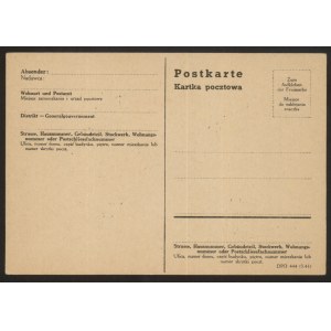 GG Karta pocztowa 1943 ze znaczkiem pocztowym z M. Kopernikiem