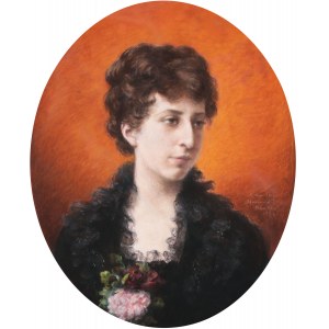 Gabriel Nicolet (1856 Pons-1921 Villefranche-sur-Mer), Portret Madame F. Le Grand, 1883 r.