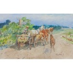 Leszek Piasecki (1928 Lwów - 1990 Wiedeń), Wiejski zaprzęg latem