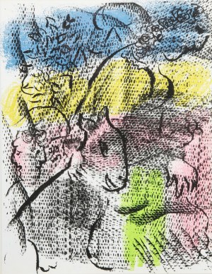 Marc Chagall (1887 Łoźno k. Witebska-1985 Saint-Paul de Vence), Kobieta z kozą, 1970 r.