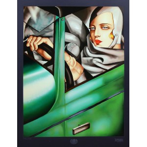 Tamara Łempicka (1898 Warszawa - 1980 Cuernavaca, Meksyk), Autoportret w zielonym Bugatti