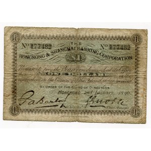 Hong Kong Hongkong & Shanghai Banking Corporation 1 Dollar 1890