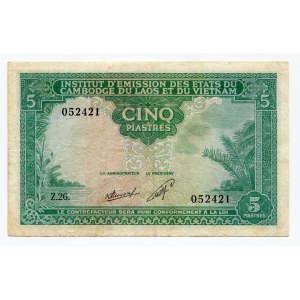 French Indochina 5 Piastres 1953 (ND)