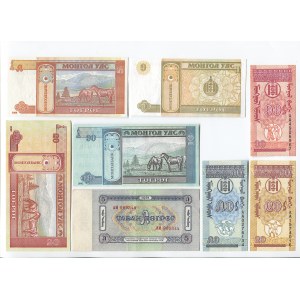 Mongolia Lot of 8 Notes 1981 - 2009