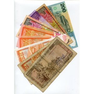 Sri Lanka Lot of 9 Banknotes 1977 - 2013