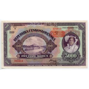 Czechoslovakia 5000 Korun 1920 With overprint